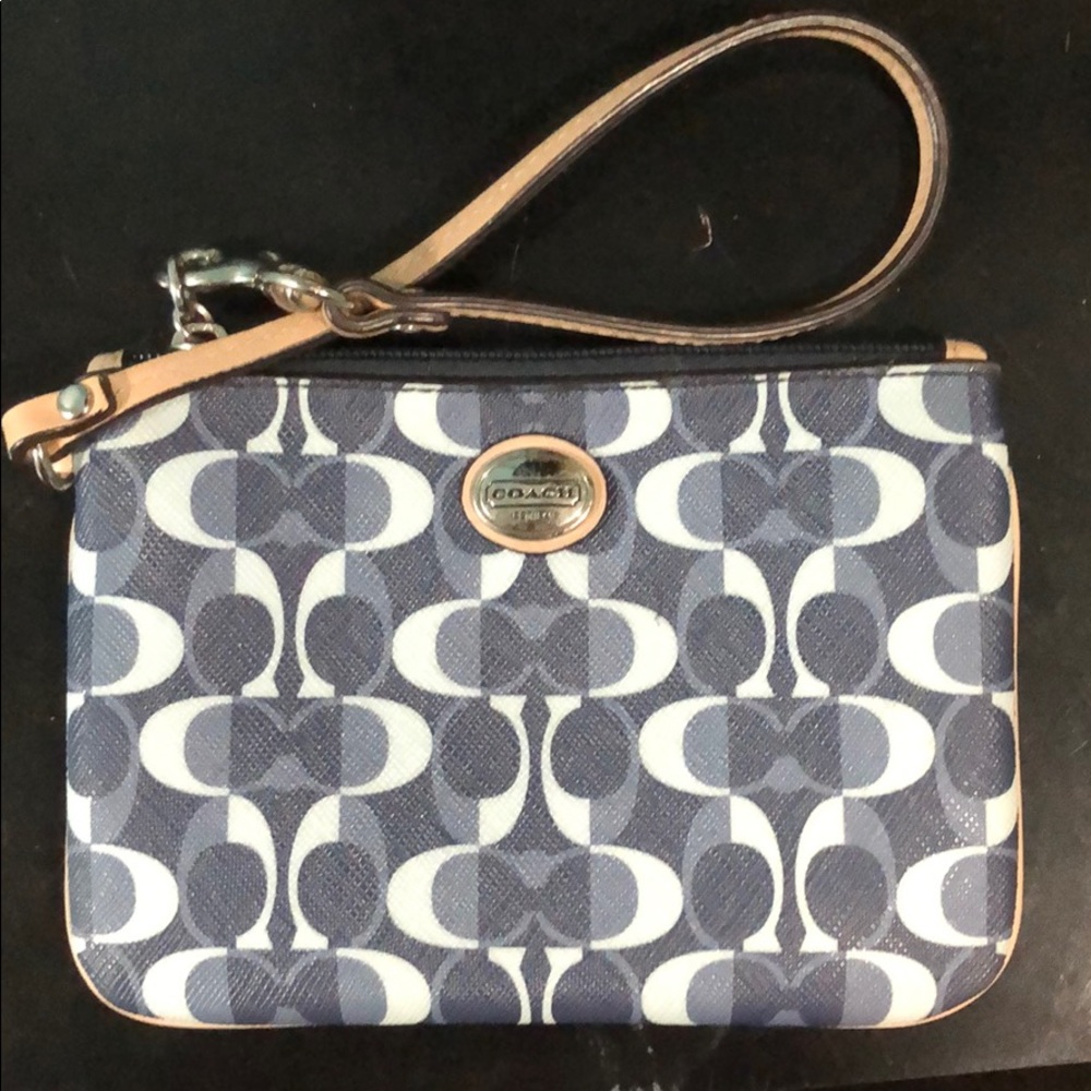 Blue Coach Wristlet Purse